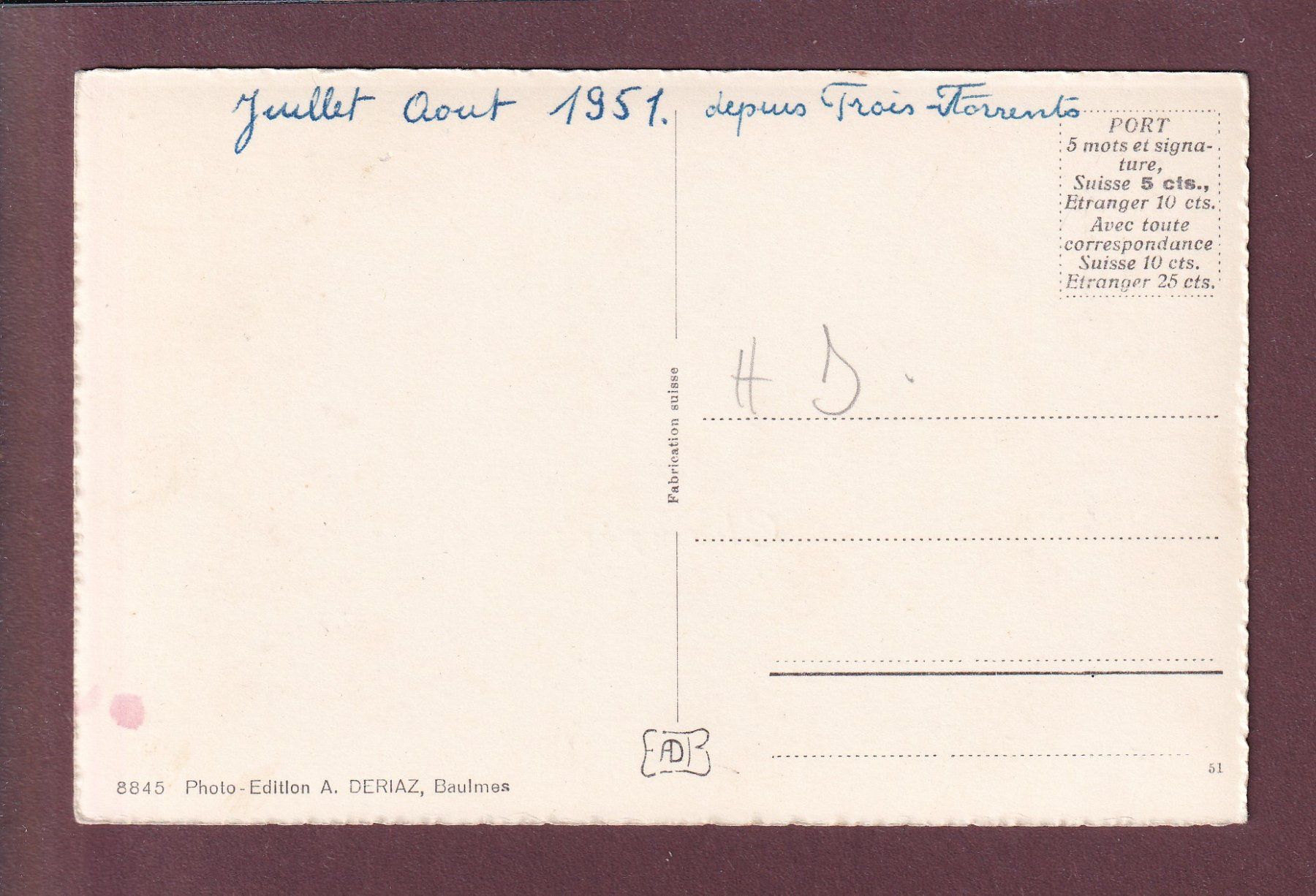 Cartes postales: CHAMPERY - 8 images - 1951 – D'occasion à Pully par nicecards 1