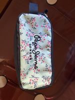 Pepe Jeans pencil case floral pattern blue good condition