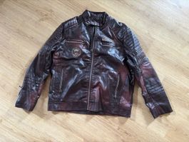 Kunstlederjacke Herren dunkelrot Grösse 2XL gefüttert