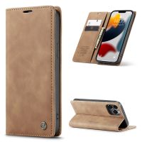 iPhone 12 (Pro) - étui à rabat support portefeuille brun