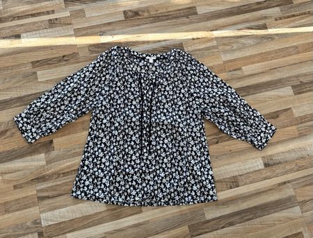 EDC Esprit Bluse schwarz weiss Blumenmuster Grösse S