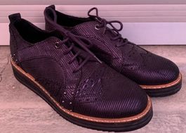 Superbe derbie REGARD 100%cuir noir structuré c/neuf n.36
