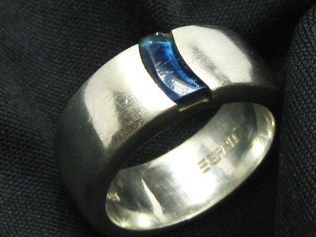 Esprit Anelli: schwerer Ring Silber 925 blauer Stein Esprit Gr. 59 – Usato da Ermatingen venduto da Decovin 1