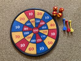 Vintage Dartscheibe mit Klebebällen/-pfeifen Kinder,. 80er