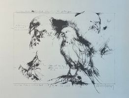 CASPARY Peter (1953) - Fichten Kreuzschnabel - Lithographie