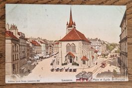 Lausanne Strassenbahn 1908, gestempelt aber n. gelaufen
