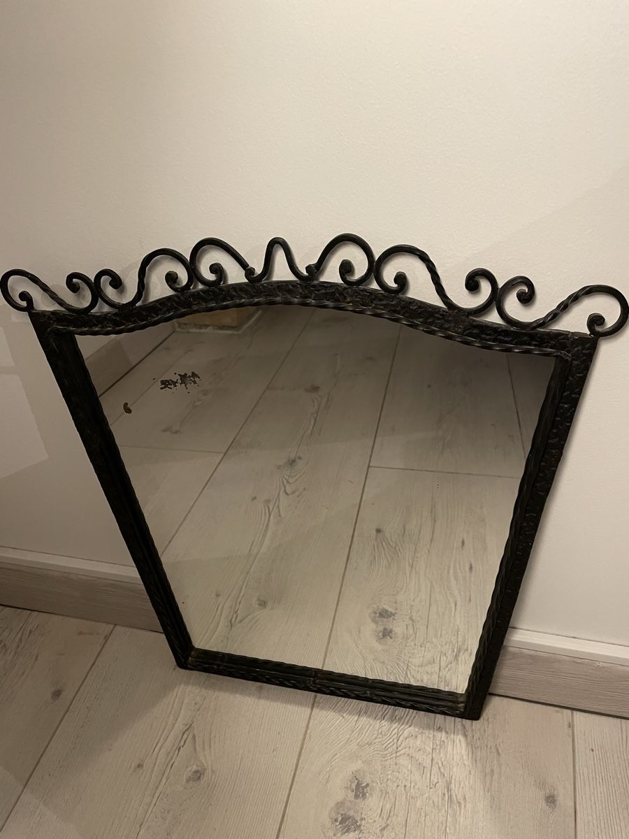 Specchi: Miroir mural vintage en fer forgé noir – Usato da Vallorbe venduto da gtornado80 1