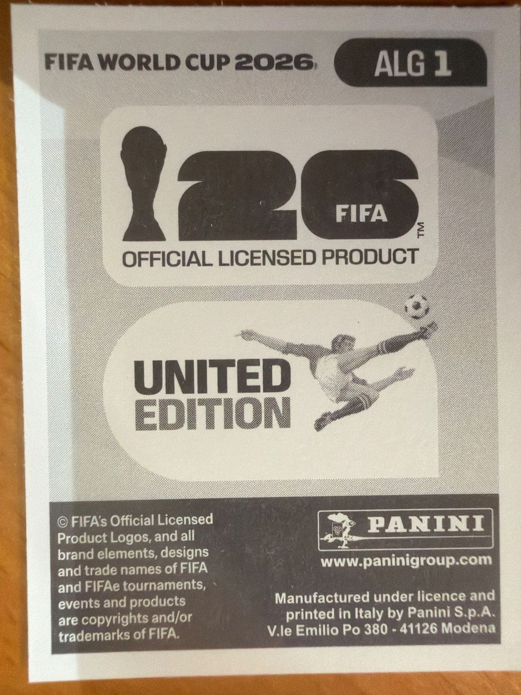 Panini Carte collezionabili: Panini ALG1 – Nuovo (secondo la descrizione) da Susten venduto da Rechnun 1
