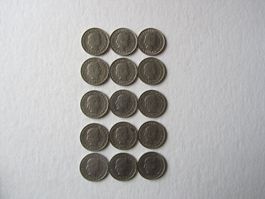 10 Rappen, 1950 - 1954, Lot 15 Stk.