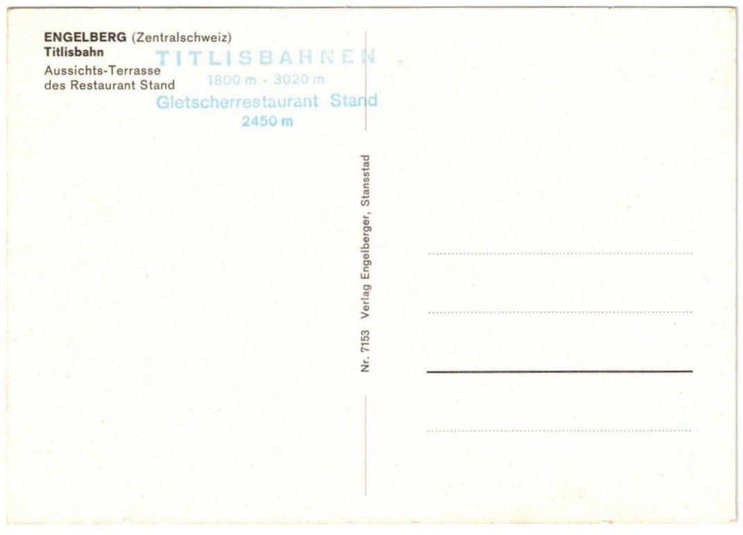 Cartoline postali: Engelberg - Luftseilbahn Stand--Titlis – Usato da Binningen venduto da Mountainrider 1