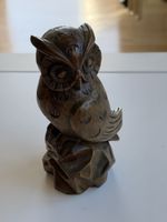 Eule Holzfigur handgeschnitzt braun (2I6)