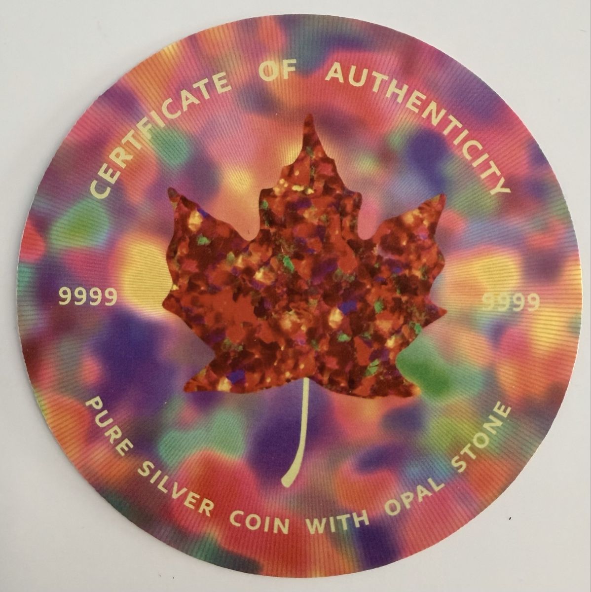 Tutti le monete: 1 oz Canada Maple Leaf Red Opal – Regenbogen – Nuovo (secondo la descrizione) da Zürich venduto da Circle-9-Coins 3