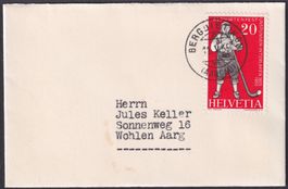 1955, attraktiver Kleinbrief von Bergdietikon (Aargau)