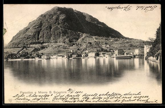 Cartoline postali: AK Paradiso, Paradiso e Monte S. Salvatore – Usato da Berlin venduto da bartko-reher