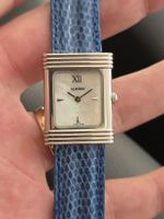 Montre O.J. Perrin cadran nacre bracelet cuir bleu 22mm