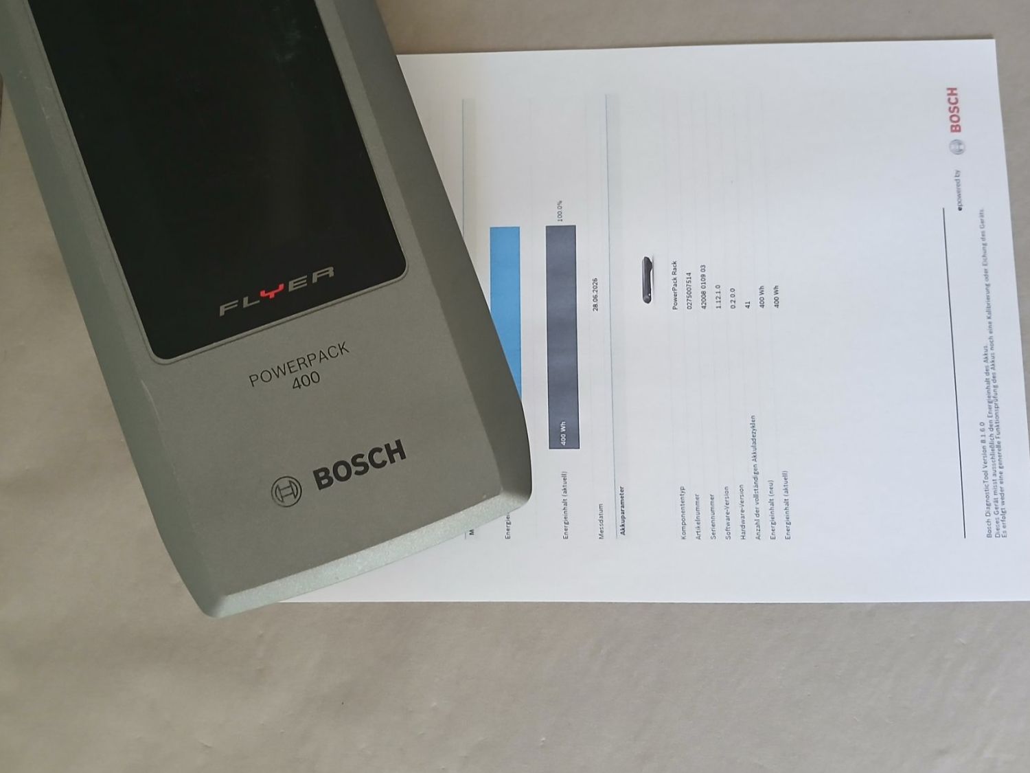 Bosch Batterie: Bosch Powerpack 400 Akku mit 400Wh - Flyer - Messbericht – Usato da Winterthur venduto da .-thx-. 2