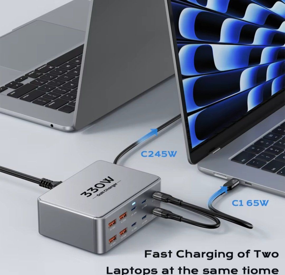 Caricabatterie: Station de charge rapide USB C GaN 330W, 100W PD3.0 PPS – Nuovo e nell'imballaggio originale da Saignelégier venduto da Instant-Key-Pro 2