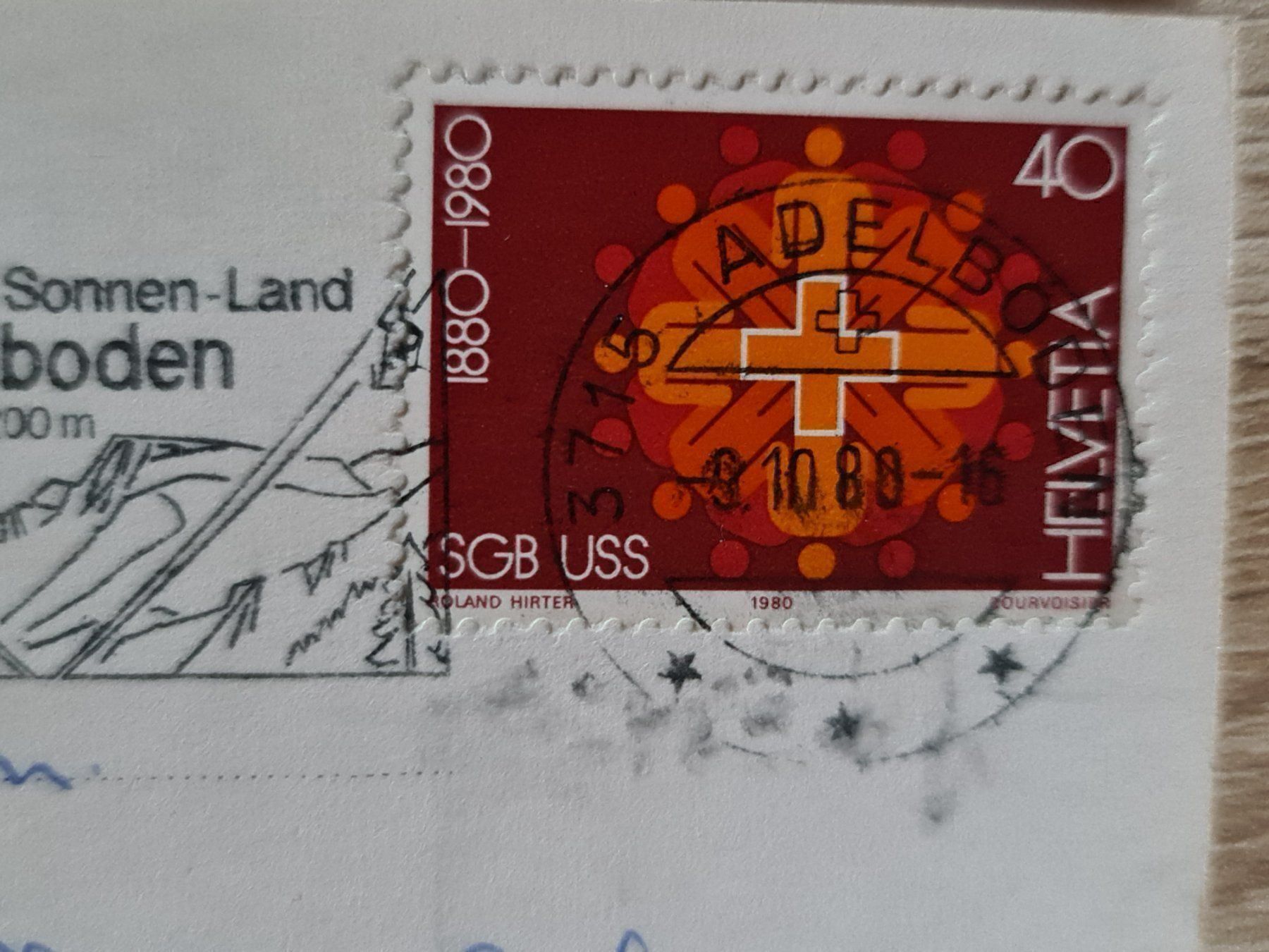 Cartoline postali: Schwandfeldspitz Adelboden 1980 – Usato da Dintikon venduto da Vexi 1