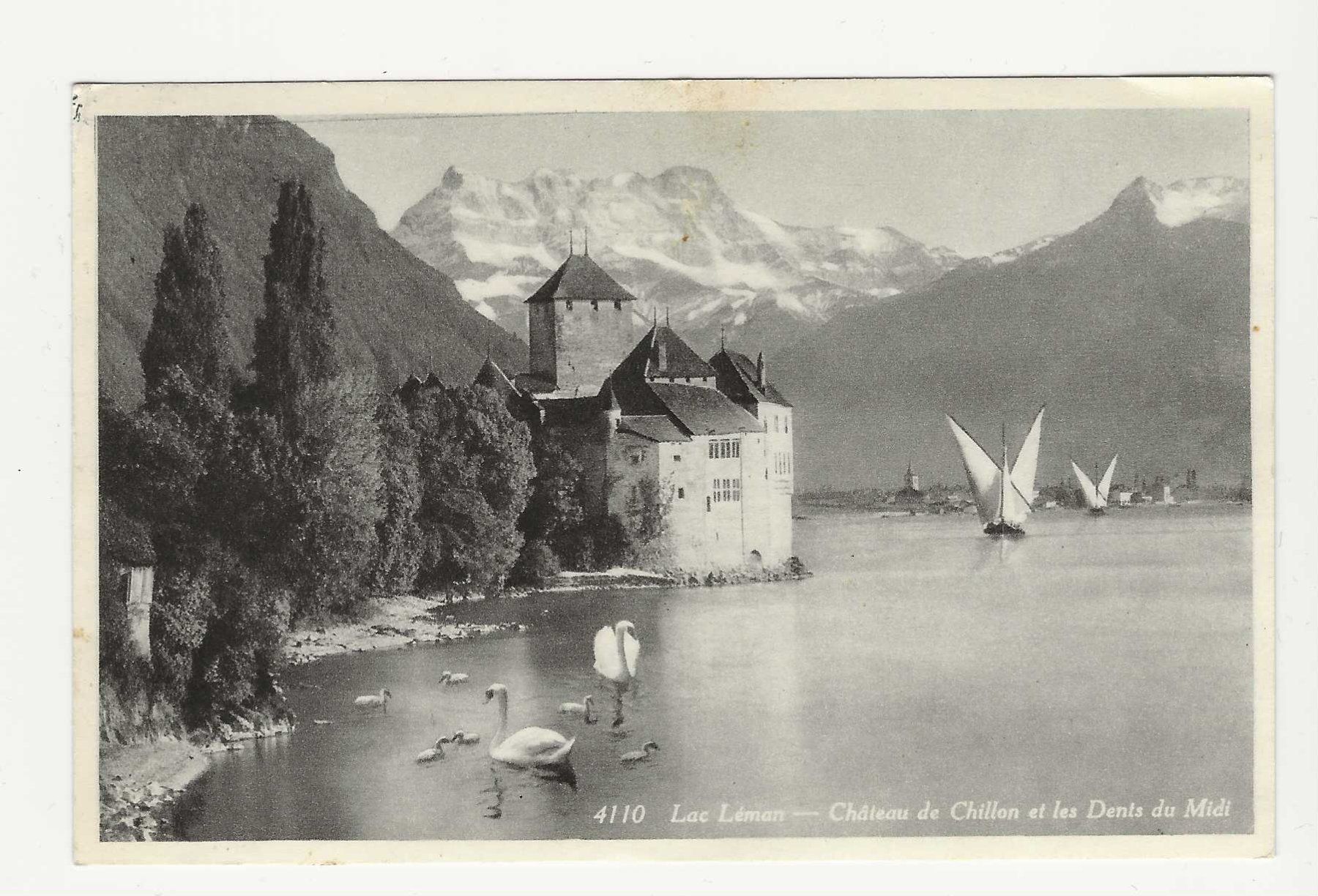 Cartes postales: LAC LÉMAN  -  CHÂTEAU DE CHILLON   1948 – D'occasion à Küttigen par rolypo