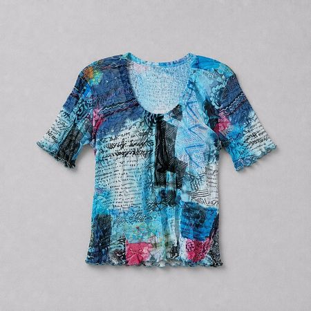leichtes T-Shirt ca. Gr. S bunt wie Desigual Hippie