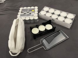 Raclette mit Rechaudkerzen ungebraucht inkl. 120 Teelichter