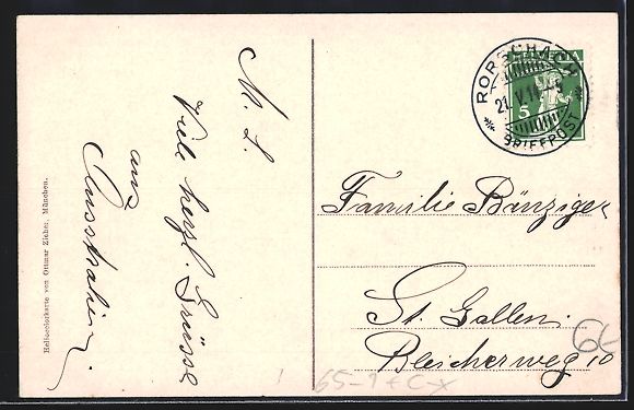 Cartoline postali: Rorschach, Bahnhof, Hafen mit Kornhaus – Usato da Berlin venduto da bartko-reher 1