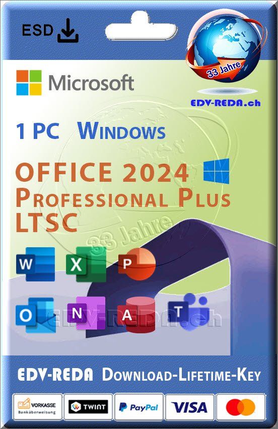 Microsoft Applications: Microsoft Office 2024 Professional Plus 1PC Dauer-Lizenz – D'occasion à Langenthal par Reda