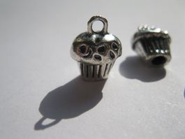6 Anhänger metall, Muffin 3D