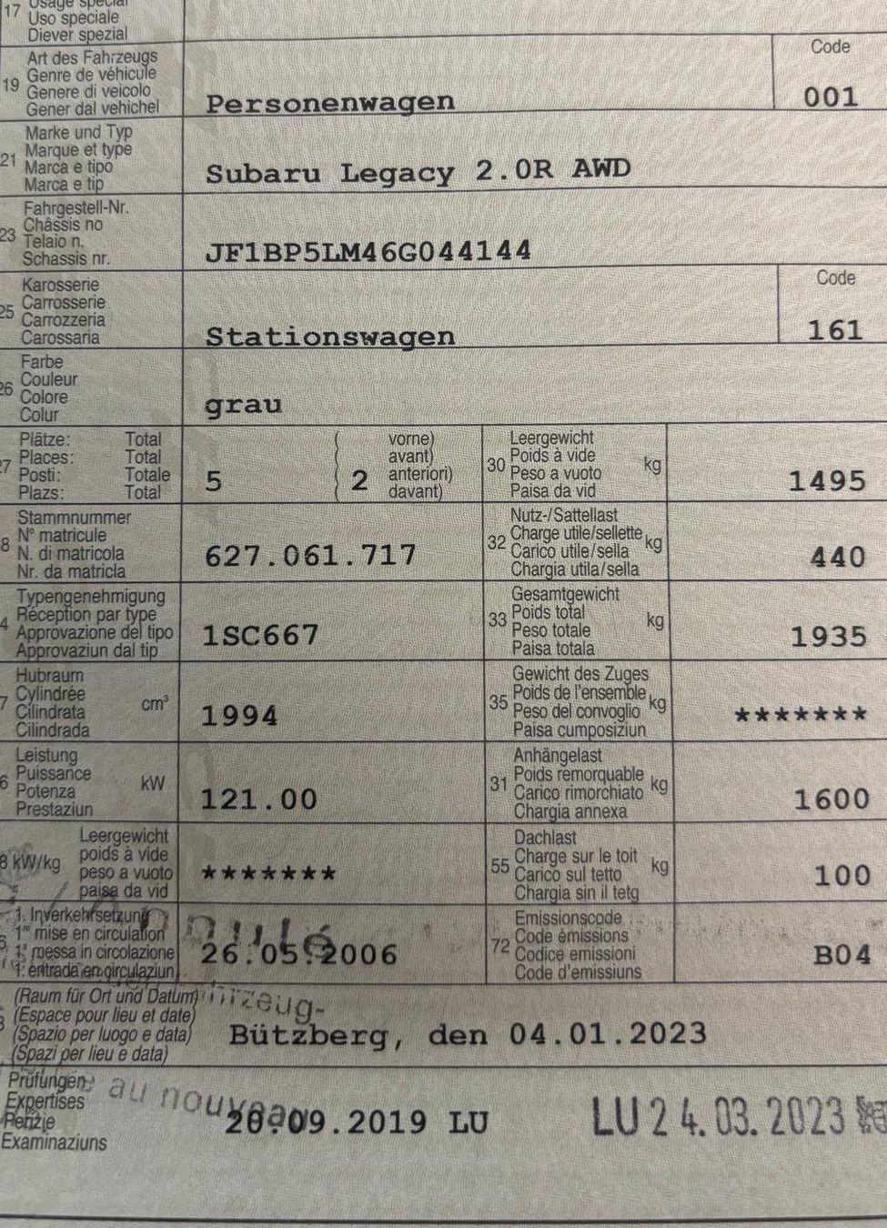 Subaru Autos: Subaru Legacy 2.0R AWD – Gebraucht aus Wiedlisbach von Opirus 7