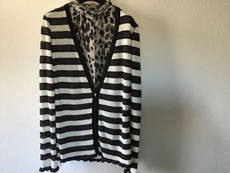 MARC CAIN Jacke mit integrierter Bluse, braun-weiss Gr. 2