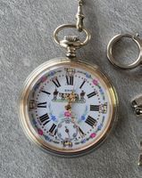 Montre de poche ancienne ERGO mécanique avec chaine