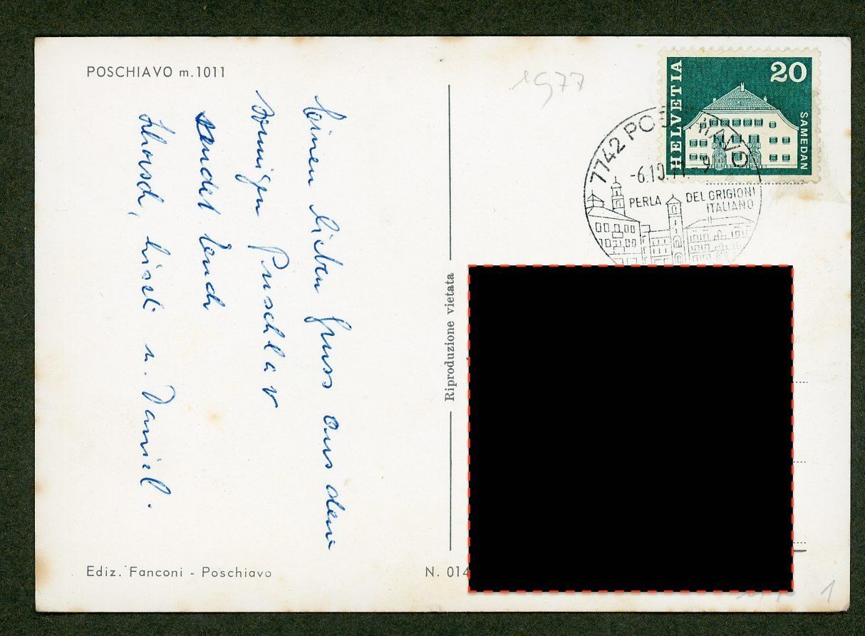 Cartoline postali: AK color Poschiavo GR 1971 – Usato da Basel venduto da Arkouda 1