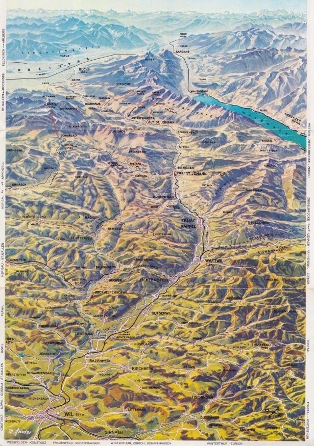 Documenti: Sauberer 4-teiliger, doppelseitiger Prospekt TOGGENBURG1965 – Usato da Schlieren venduto da Rapaelli 2