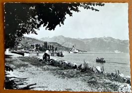 Pully - Bord du Lac - Bateau vapeur & Pêcheur 1956