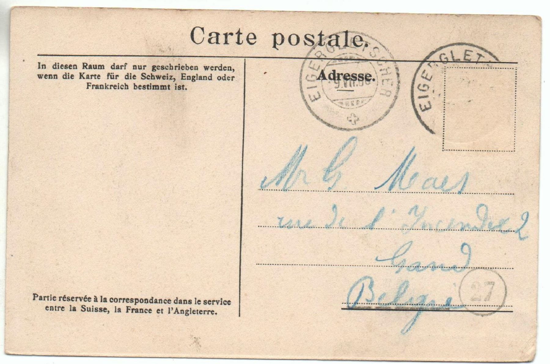 Cartoline postali: WENGERNALP mit Bahn - Eiger - Hotel Jungfrau -Pferde – Usato da Jona venduto da philajona 1