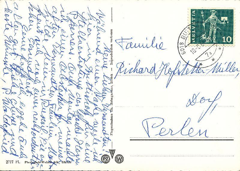 Cartoline postali: Buttisholz + 1965 – Usato da Emmenbrücke venduto da teestube 1