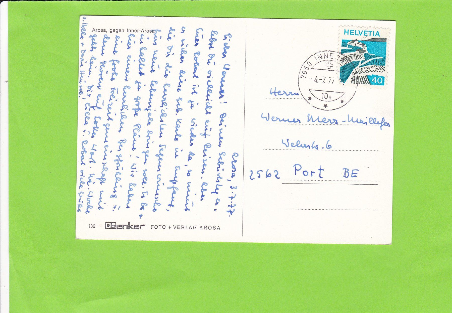 Cartoline postali: Arosa, gegen Inner-Arosa – Usato da St. Peterzell venduto da neckertal 1
