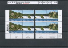 2015 Zusammendruck "Rheinfall"- Viererblock, **postfrisch