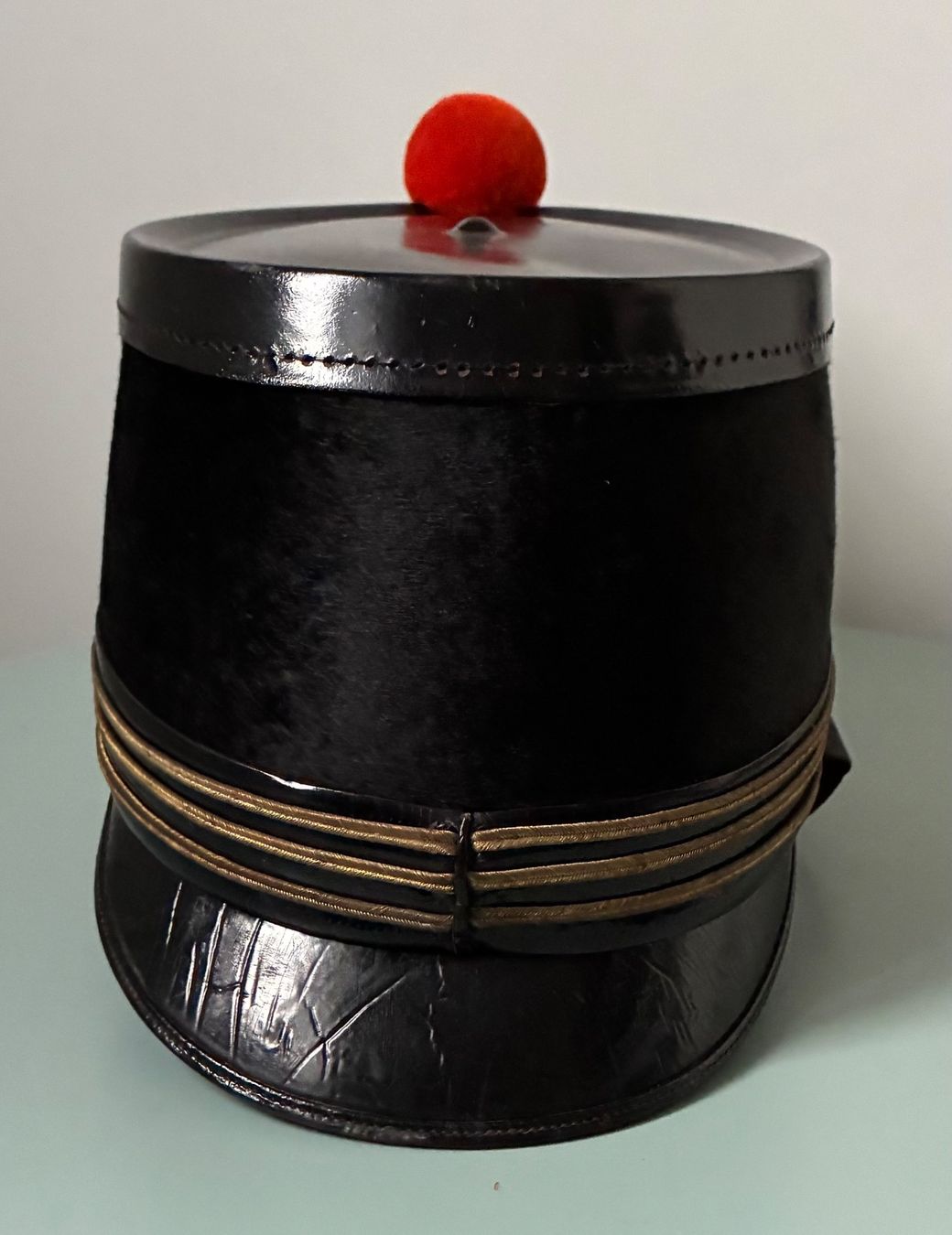 Schweizer Armee Uniformi: Tschako 1888 St. Gallen – Usato da Gutenswil venduto da Antiques77 2