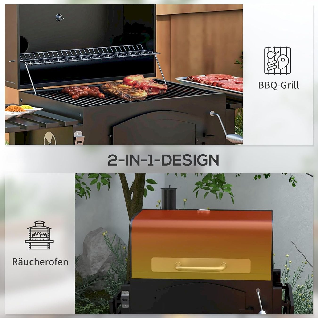Griglie: Holzkohlegrill BBQ-Grill Smoker – Nuovo e nell'imballaggio originale da Bottighofen venduto da zaap 3
