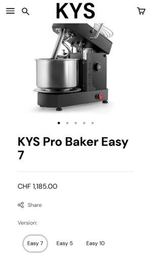 Elettrodomestici da cucina: **KYS ProBaker 7 Plus Spiralkneter / Teigknetmaschine** – Usato da Altnau venduto da LucaKlaesi84 7