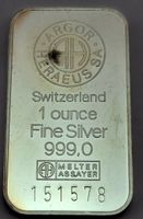 Silberbarren Argent 1 oz  Argor S.A Philswiss Club 999.0 