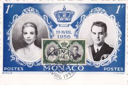 Maximumkarte Vermählung Monaco 1956