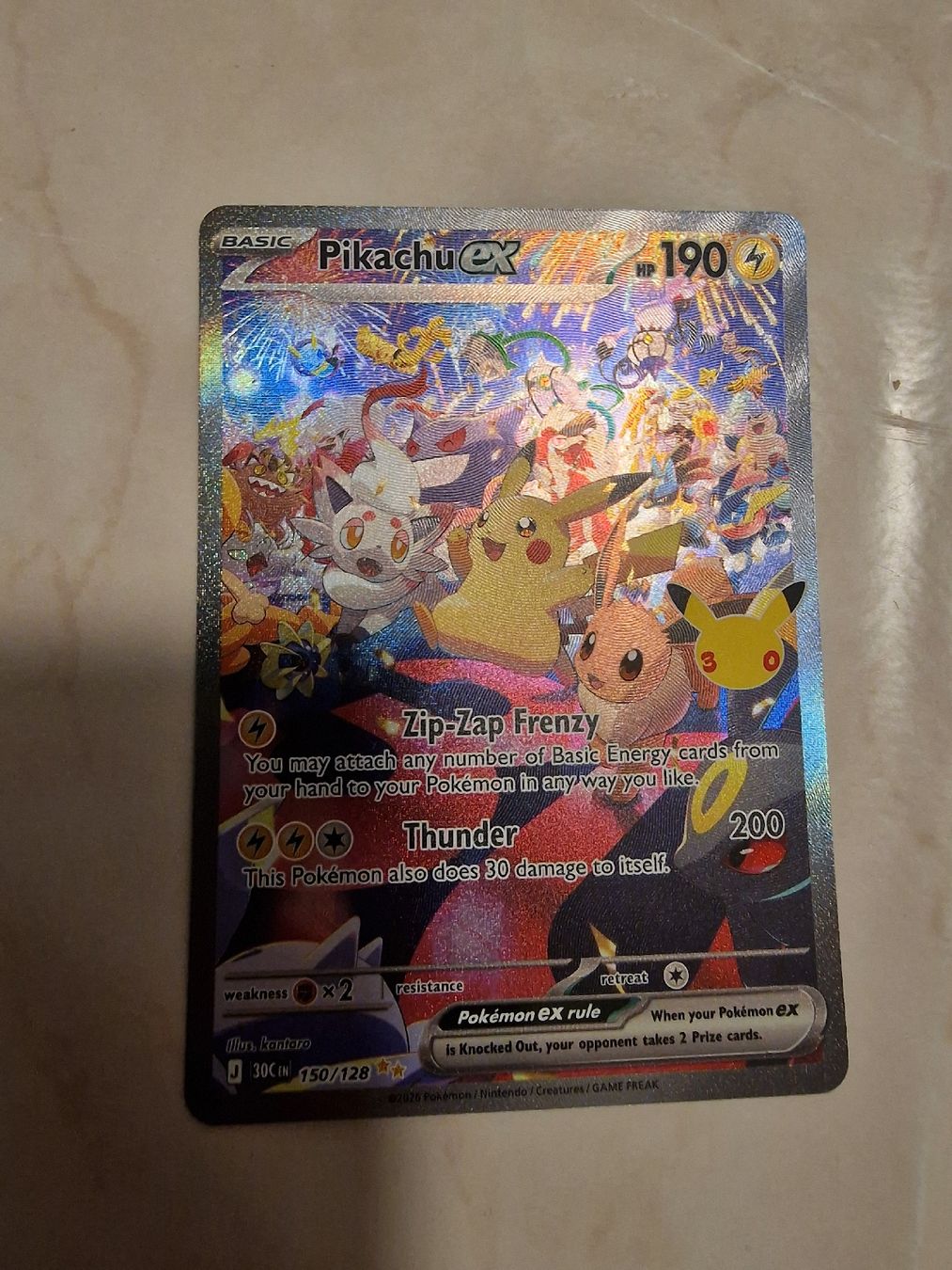 Pokémon Carte collezionabili: Pokémon Pikachu ex 150/128 – Nuovo e nell'imballaggio originale da Arbon venduto da LucaItaliano