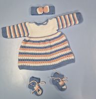 Ensemble robe tricoté main 3-6 mois UNIQUE