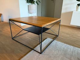 Salontisch Wilna Wildeiche massiv geölt 70 x 70 x 40 cm