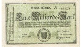 Cleve 1 Mrd.Mark +Stempel 13.10.1923 SS++-VZ