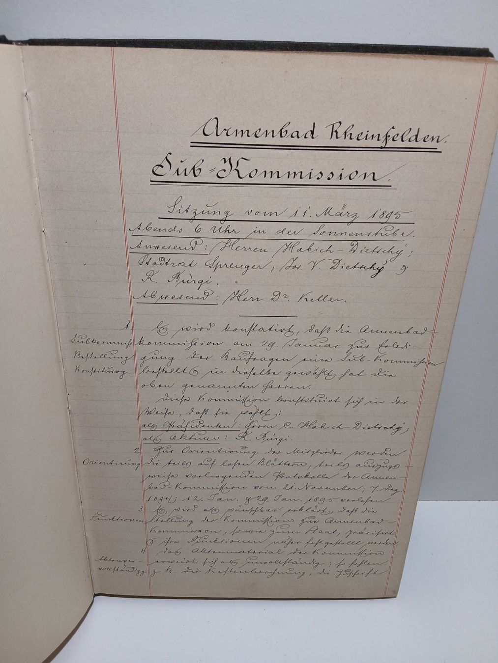 Libri: Armenbad Rheinfelden Protokoll 1895- 1897 – Usato da Schwendibach venduto da achat01 3