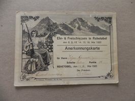 Karte Rehetobel Appenzell AR Schützenfest 1920 Helvetia