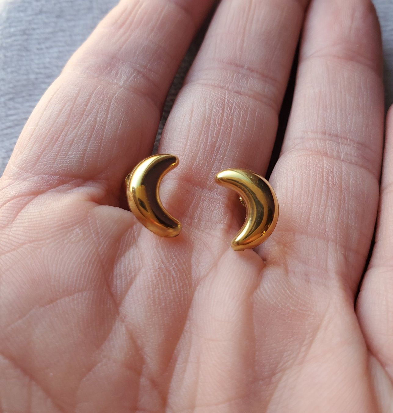 Boucles d'oreille: 14K Gelbgold Mond Ohrringe – Neuf (Voir description) à Villigen par chriwo 4